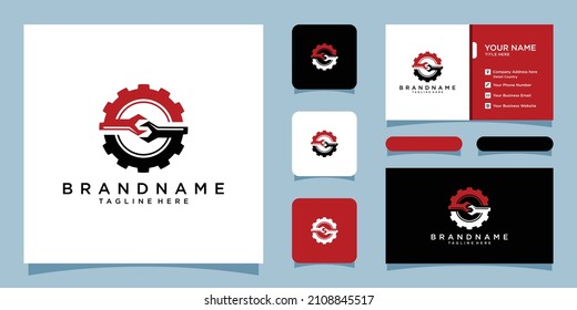 Gear Logo designs Template Vector, Mechanic logo symbol with business card design template