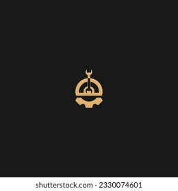 Gear Logo element related to machine, mechanic or repair service
