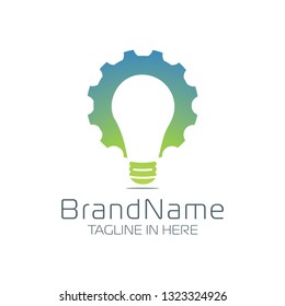 Gear Logo forming light bulb symbol
