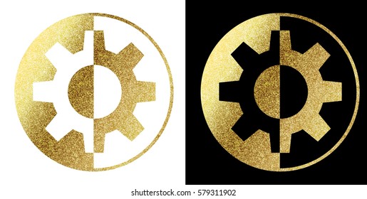 gear logo in golden