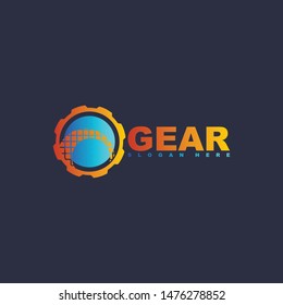 Gear logo icon design template elements