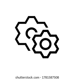 Vektor Stok Difference Engine Vector Linear Icon Isolated (Tanpa ...