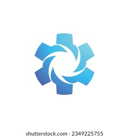 Elementos de la plantilla de diseño del icono del logotipo del engranaje