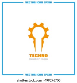 Gear logo icon vector EPS 10, abstract sign logo silhouette  flat design,  illustration modern isolated badge for website or app - stock info graphics