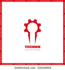 Gear logo icon vector illustration eps10. Isolated badge for website or app - stock infographics