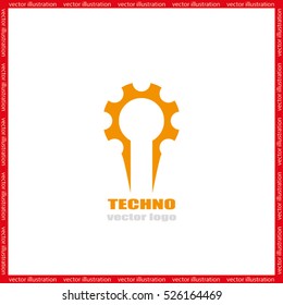 Gear logo icon vector illustration eps10. Isolated badge for website or app - stock infographics