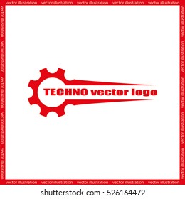 Gear logo icon vector illustration eps10. Isolated badge for website or app - stock infographics
