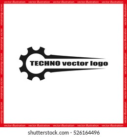 Gear logo icon vector illustration eps10. Isolated badge for website or app - stock infographics