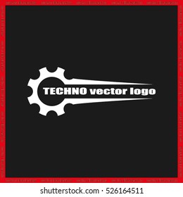 Gear logo icon vector illustration eps10. Isolated badge for website or app - stock infographics