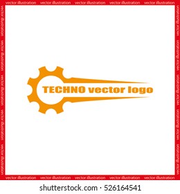 Gear logo icon vector illustration eps10. Isolated badge for website or app - stock infographics