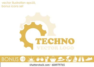 Gear logo icon vector illustration.