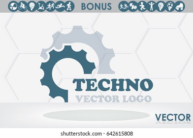 Gear logo icon vector illustration.
