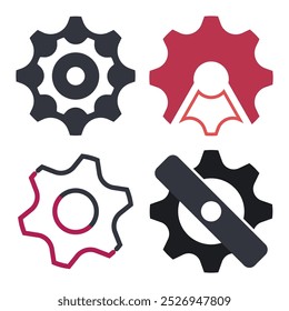 Ilustración de Plantilla de Vector de icono de logotipo de engranaje