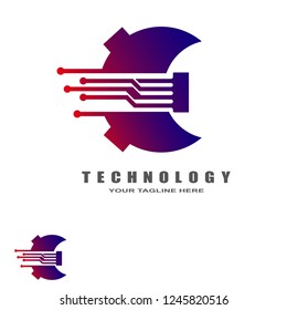 gear logo. initials I letter , technology logo templates, vector logos for business corporate , element , circuit illustration