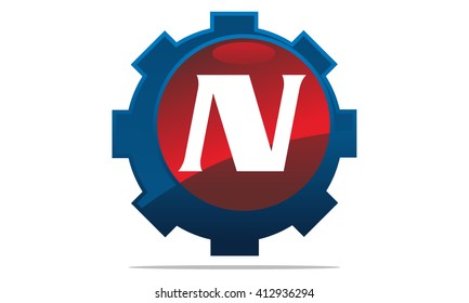Gear Logo Letter N