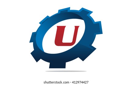 Gear Logo Letter U