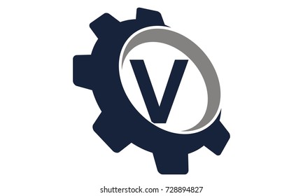 Gear Logo Letter V