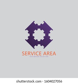 Gear logo, service logo template design, vector illustration
