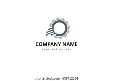 Gear logo, technology information system abstract logo