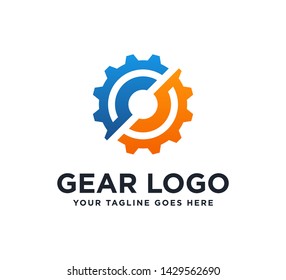 Engineering Gears Wrench Logo Design Repair Stock Vector (Royalty Free ...