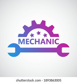 Gear Logo Template. Mechanic Logo. Simple And Modern Style Logo. Gear And Mechanic Illustration Vector