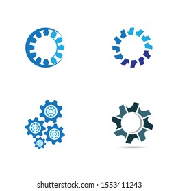 Gear logo template vector icon illustration