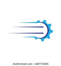 Diseño de ilustración de icono de la plantilla de logotipo de engranajes