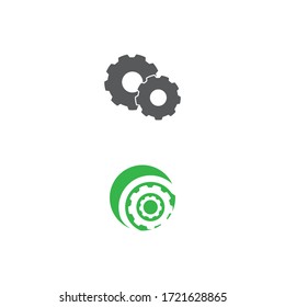 Diseño de ilustración de icono de la plantilla de logotipo de engranajes