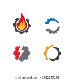 Diseño de ilustración de icono de la plantilla de logotipo de engranajes