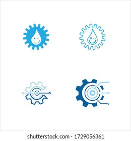 Diseño del icono de la plantilla de logotipo Gear
