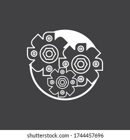 Diseño del icono de la plantilla de logotipo Gear