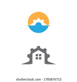 Vorlage für das Zahnrad-Logo, Vektorgrafik-Design