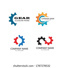 Diseño del icono de la plantilla de logotipo Gear