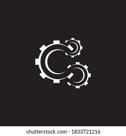Diseño de icono vectorial de la plantilla del logotipo del engranaje
