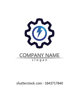 Diseño del icono de la plantilla de logotipo Gear