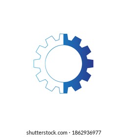 Icono vectorial de plantilla de logotipo de engranajes. Resumen del signo del engranaje sobre fondo blanco.