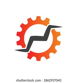 Gear Logo Template vector icon. Abstract Gear sign on white background.