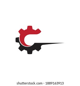 Diseño del icono de la plantilla de logotipo Gear