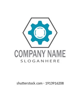 Diseño del icono de la plantilla de logotipo Gear