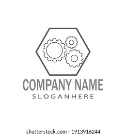 Diseño del icono de la plantilla de logotipo Gear