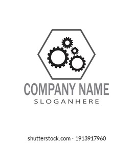 Diseño del icono de la plantilla de logotipo Gear