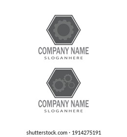 Diseño del icono de la plantilla de logotipo Gear