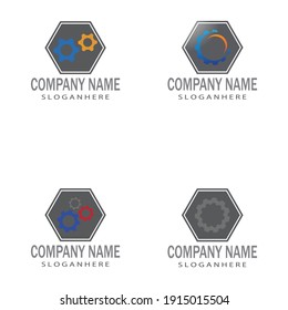 Diseño del icono de la plantilla de logotipo Gear