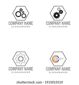 Diseño del icono de la plantilla de logotipo Gear