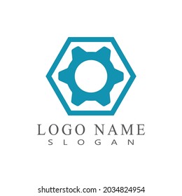 Diseño del icono de la plantilla de logotipo Gear