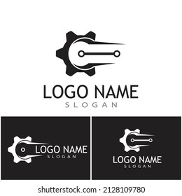 Diseño del icono de la plantilla de logotipo Gear