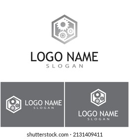 Diseño del icono de la plantilla de logotipo Gear