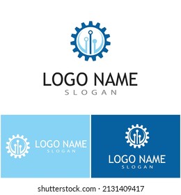 Diseño del icono de la plantilla de logotipo Gear