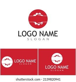 Vorlage für das Zahnrad-Logo, Vektorgrafik-Design
