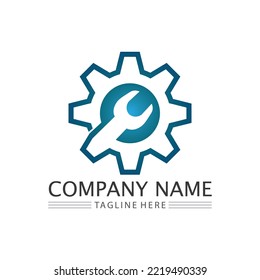 Vorlage für das Zahnrad-Logo, Vektorgrafik-Design